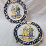 2 Henriot Quimper plates early 20th century