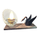 Marble lamp, swan and opaline Art Deco