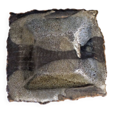 Claude Champy signed dish in glazed stoneware with free edges, late 20th century