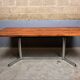 Vintage minimalist dining table chrome teak