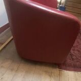 burgundy leather sofa