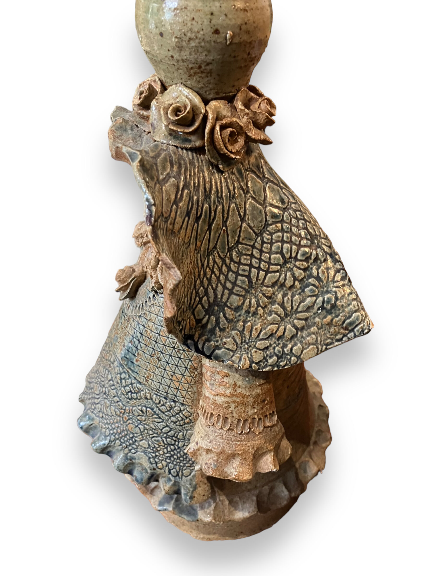Pied de lampe zoomorphe en grès émaillé Catido