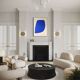 Large blue painting "Not a circle" 100x73 cm