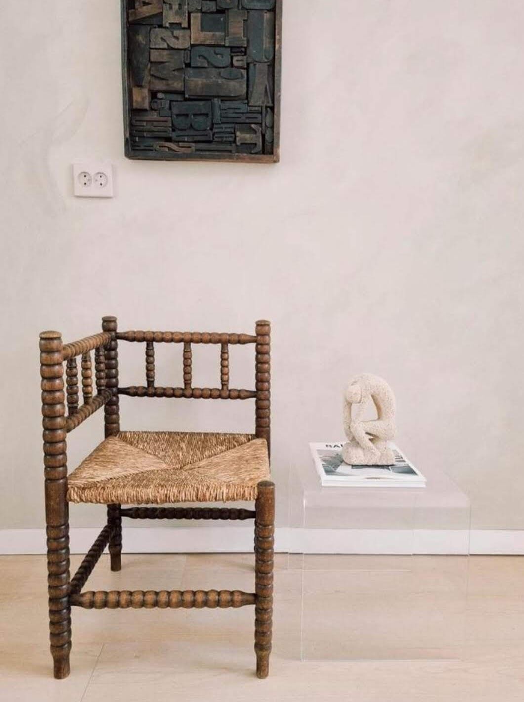 Pair of turned wooden chairs, Netherlands 1940s