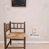 Pair of turned wooden chairs, Netherlands 1940s