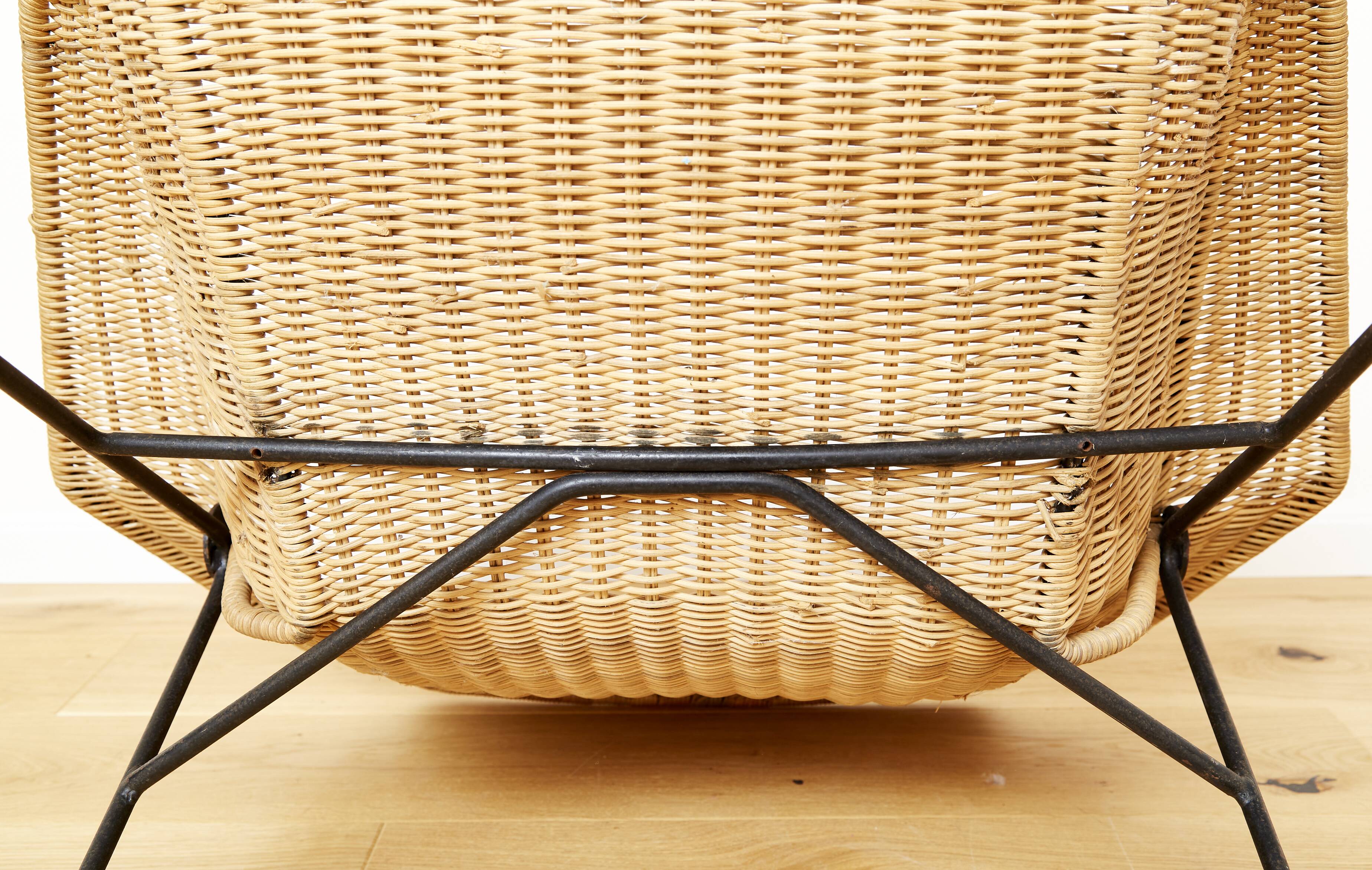 Mid-Century Rattan Lounge Chair