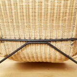 Mid-Century Rattan Lounge Chair