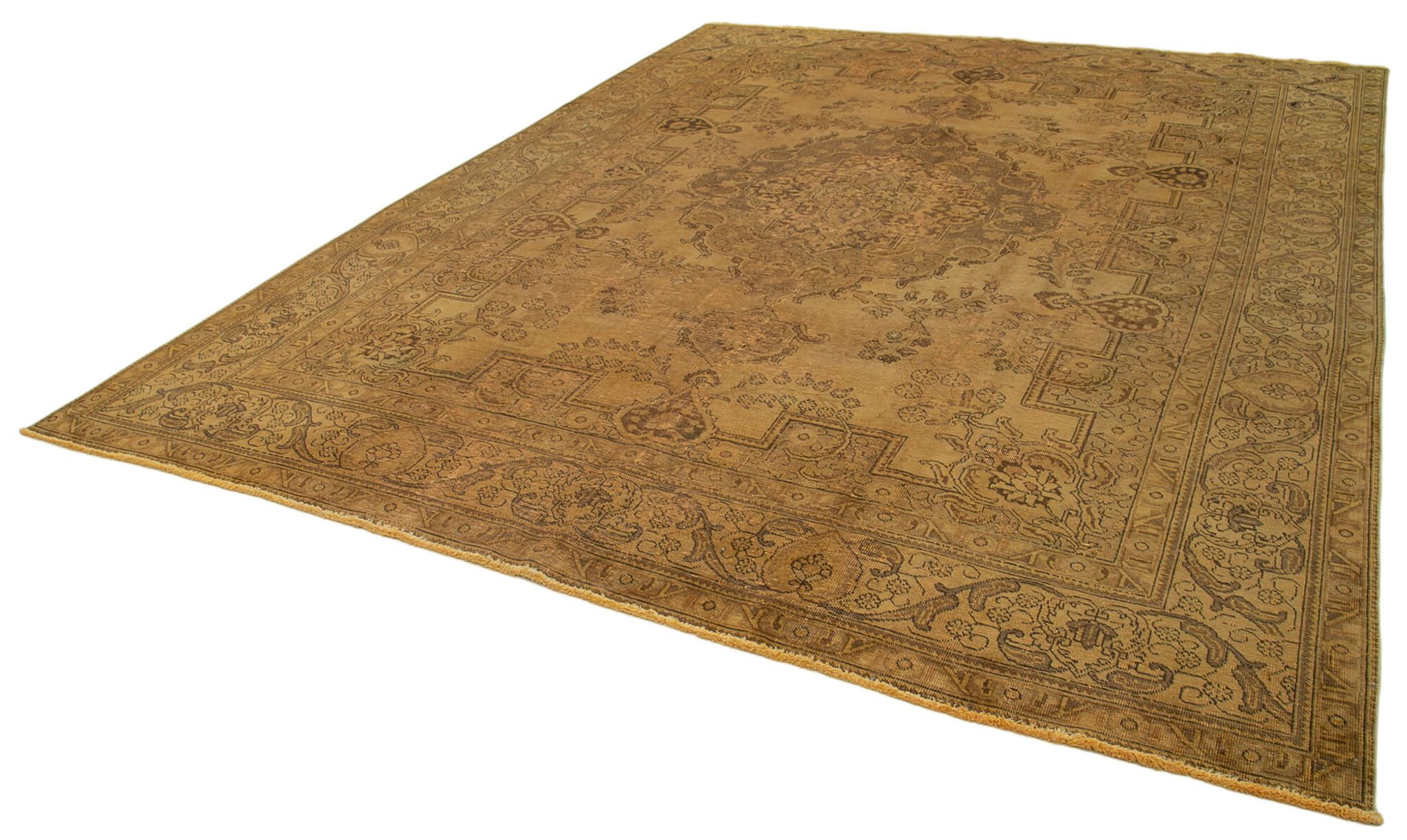 Tapis de laine jaune persan surteint 293 cm x 380 cm