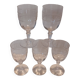 5 Blown Crystal Glasses