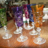 6 colored crystal flutes