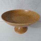 old large stoneware compotier plate on vintage foot