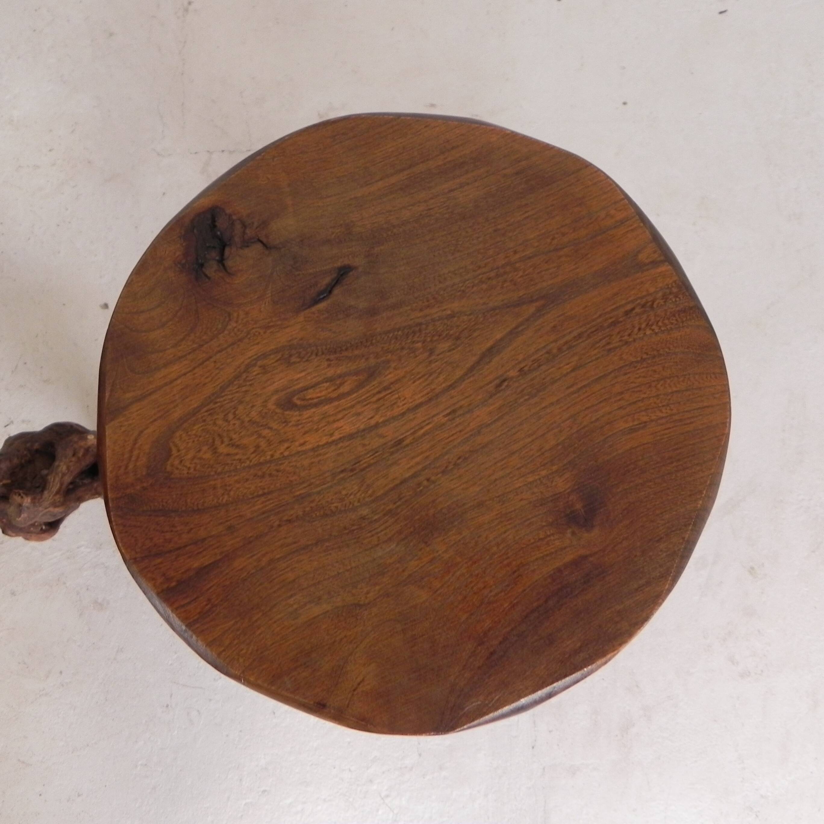 Set of 3 vintage wooden vine bar stools, 1960s