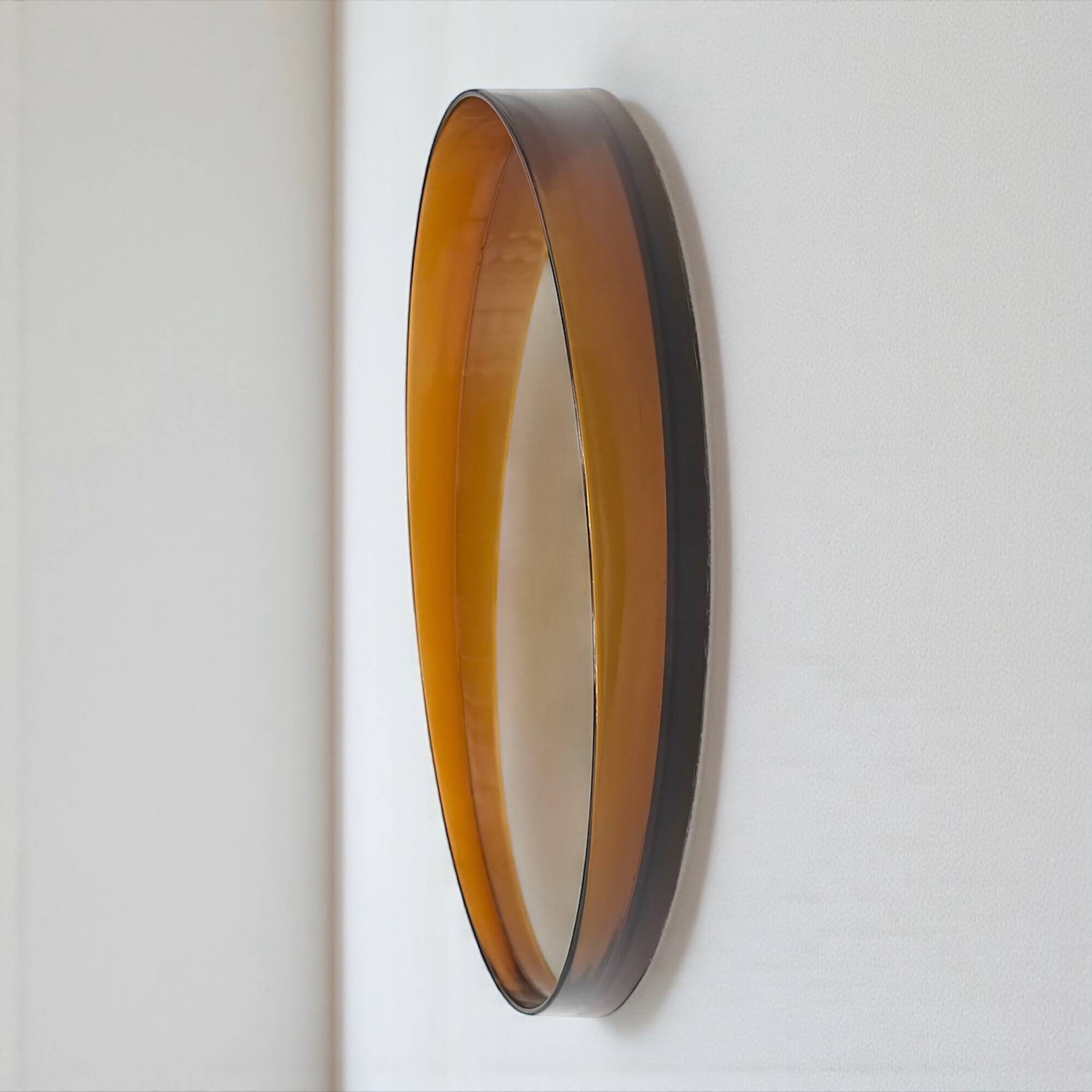 Miroir mural Space Age ambre français années 70