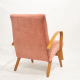 Fauteuil velours rose