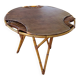 Table basse tripode en rotin années 50  j.abraham/d.jan rol