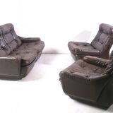 Modular leather sofa by michel cadestin for airborne