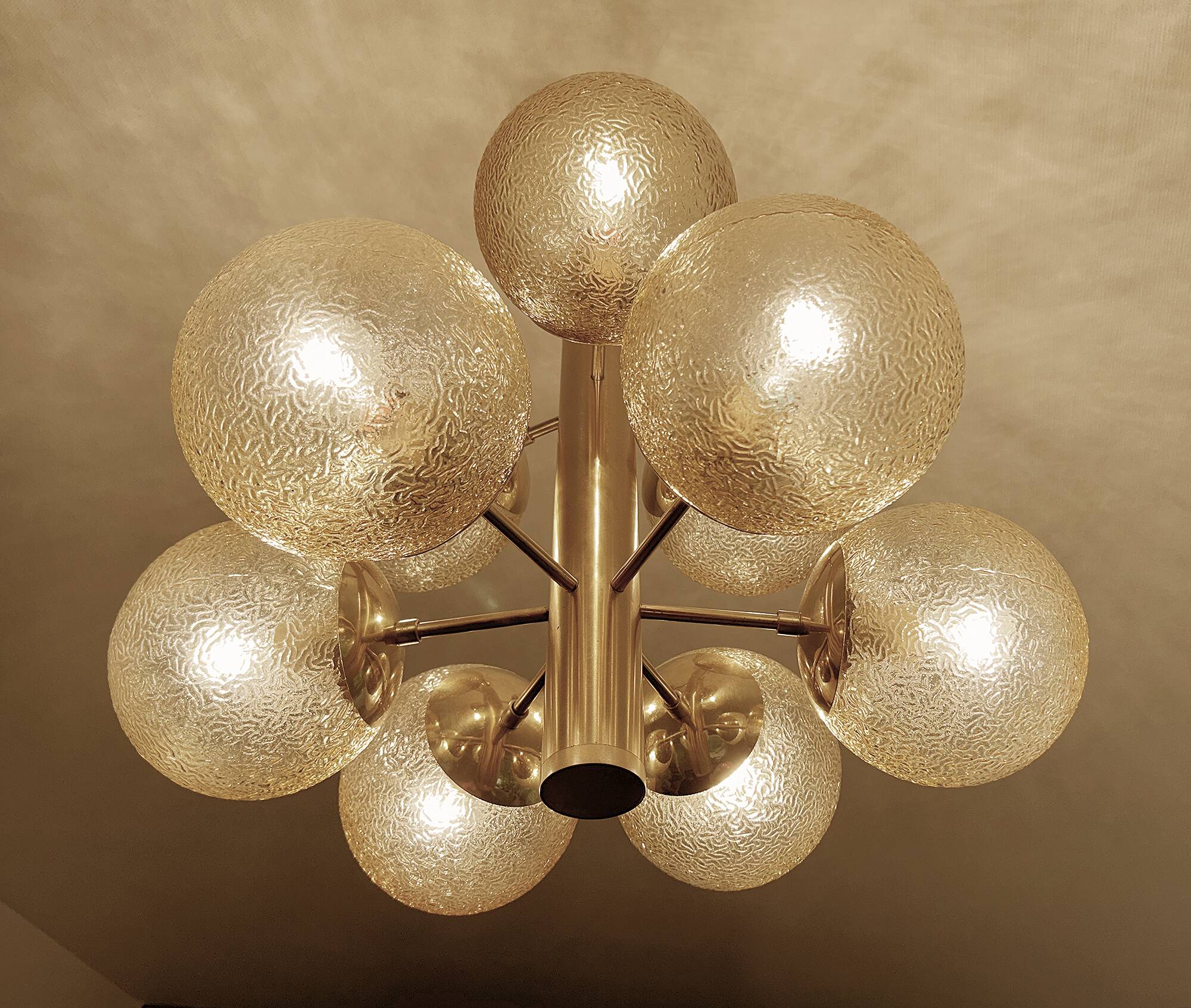 Large Vintage Bubble Glass Pendant Light