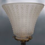 Art Deco lamp from the 1930s in metal and glass.