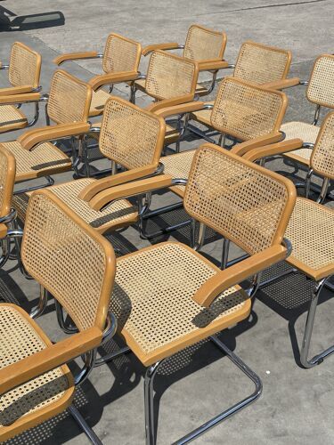 Set of 4 Cesca model armchairs by Marcel Breuer