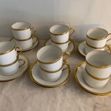 12 coffee cups and 12 white porcelain cups of Gold Gold Limoges