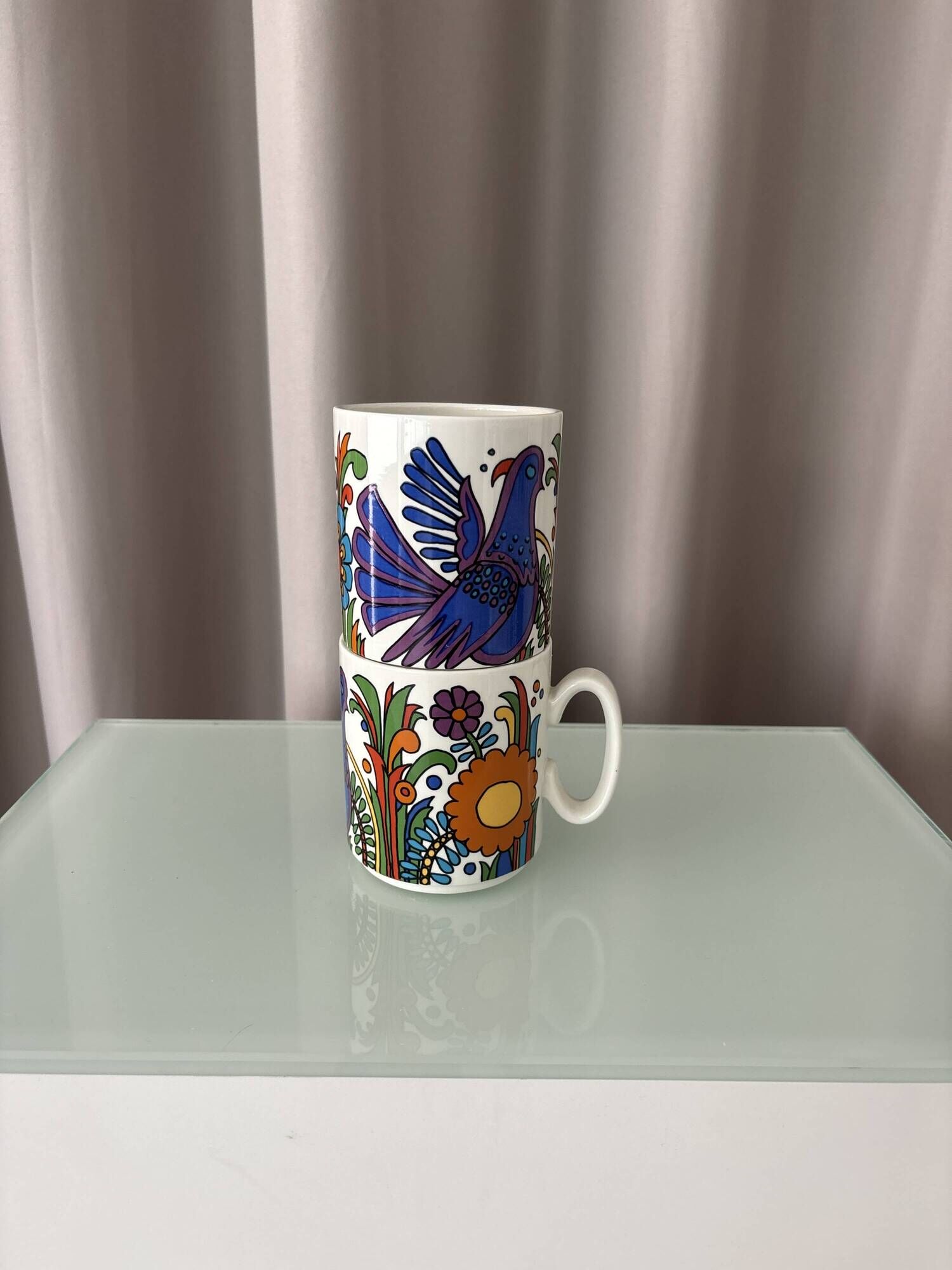 Pair of Villeroy & Boch Acapulco Mugs | 1970s Floral Design