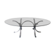 Large table Roche Bobois 1970 glass and chrome 8 pers