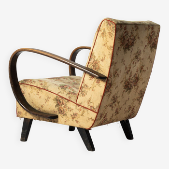 Jindrich Halabala lounge 'C' chair in original upholstery, Czechoslovakia, 1950s