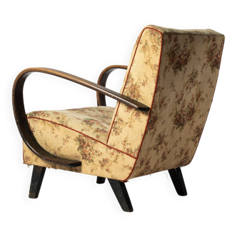 Jindrich Halabala lounge 'C' chair in original upholstery, Czechoslovakia, 1950s