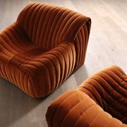 Pair of Cinna Sandra lounge chairs in velvet by Annie Hieronimus, 1970s