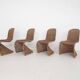 Set of four rattan S-chairs
