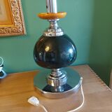 Large vintage 70'S lamp in aluminum and metal