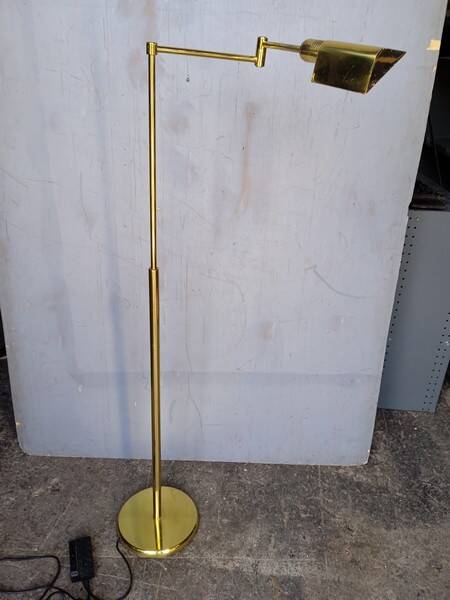 reading floor lamp in golden brass vintage design ep 1970