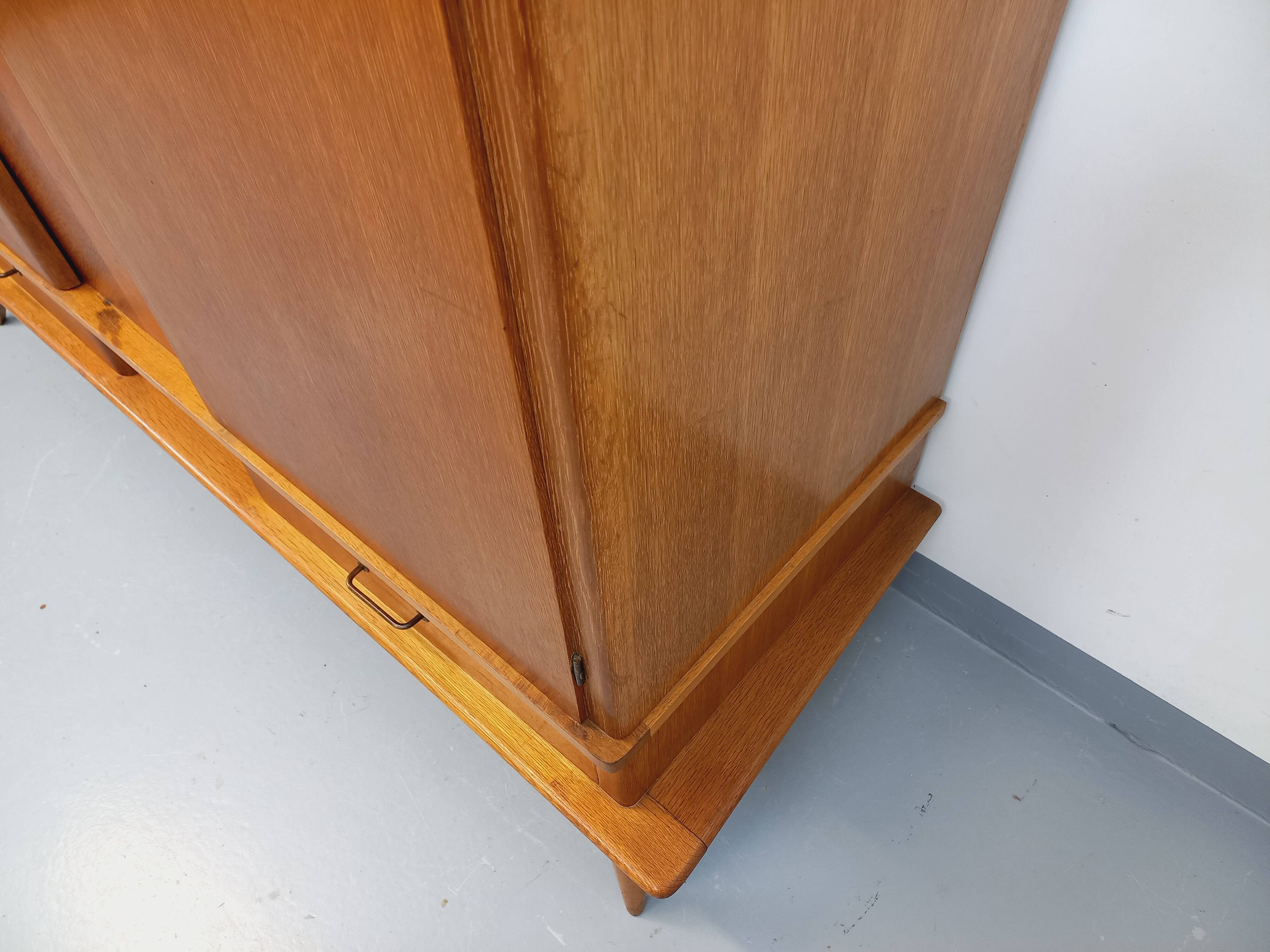 Vintage oak wardrobe from the 1960s.