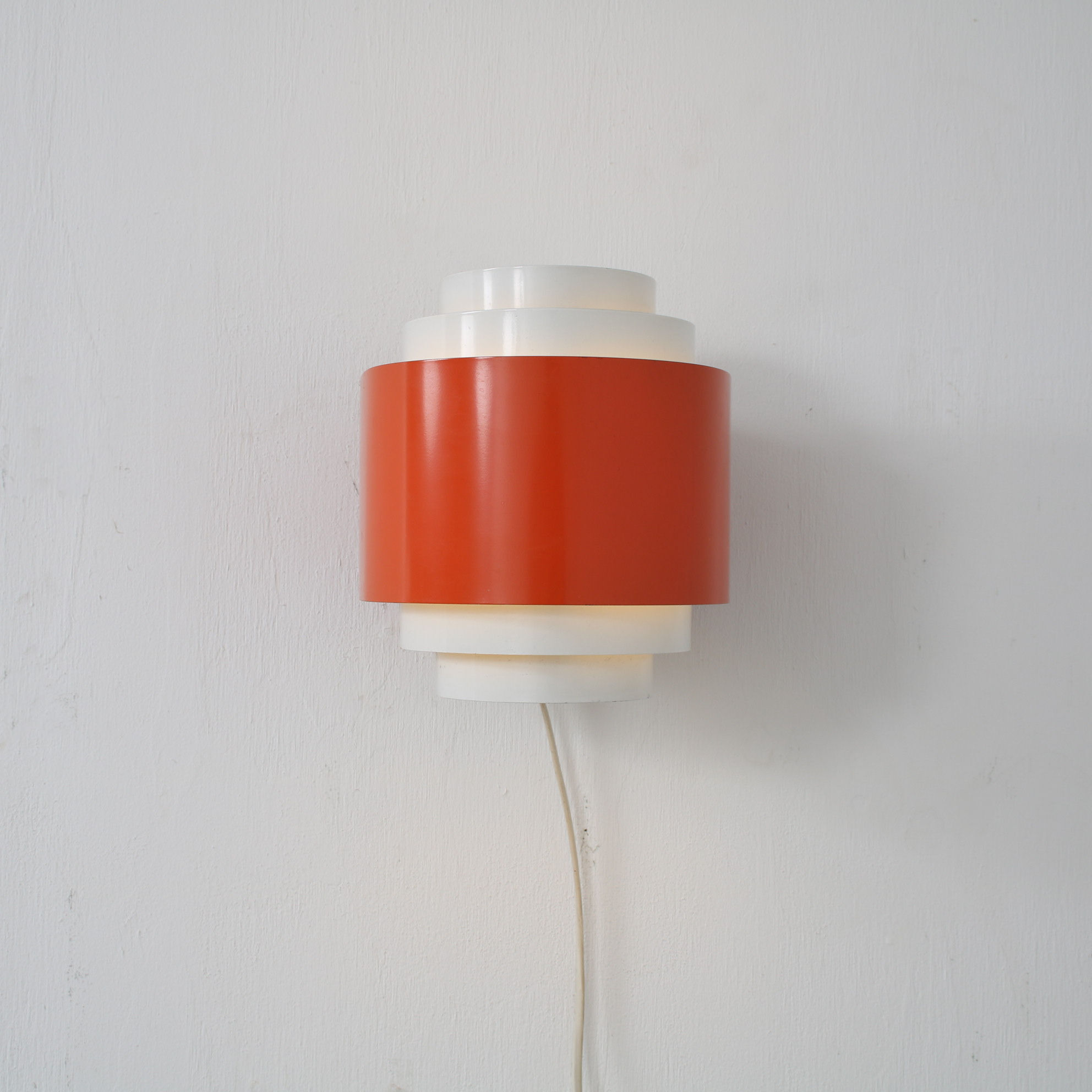 1970s orange metal dutch wall lamp