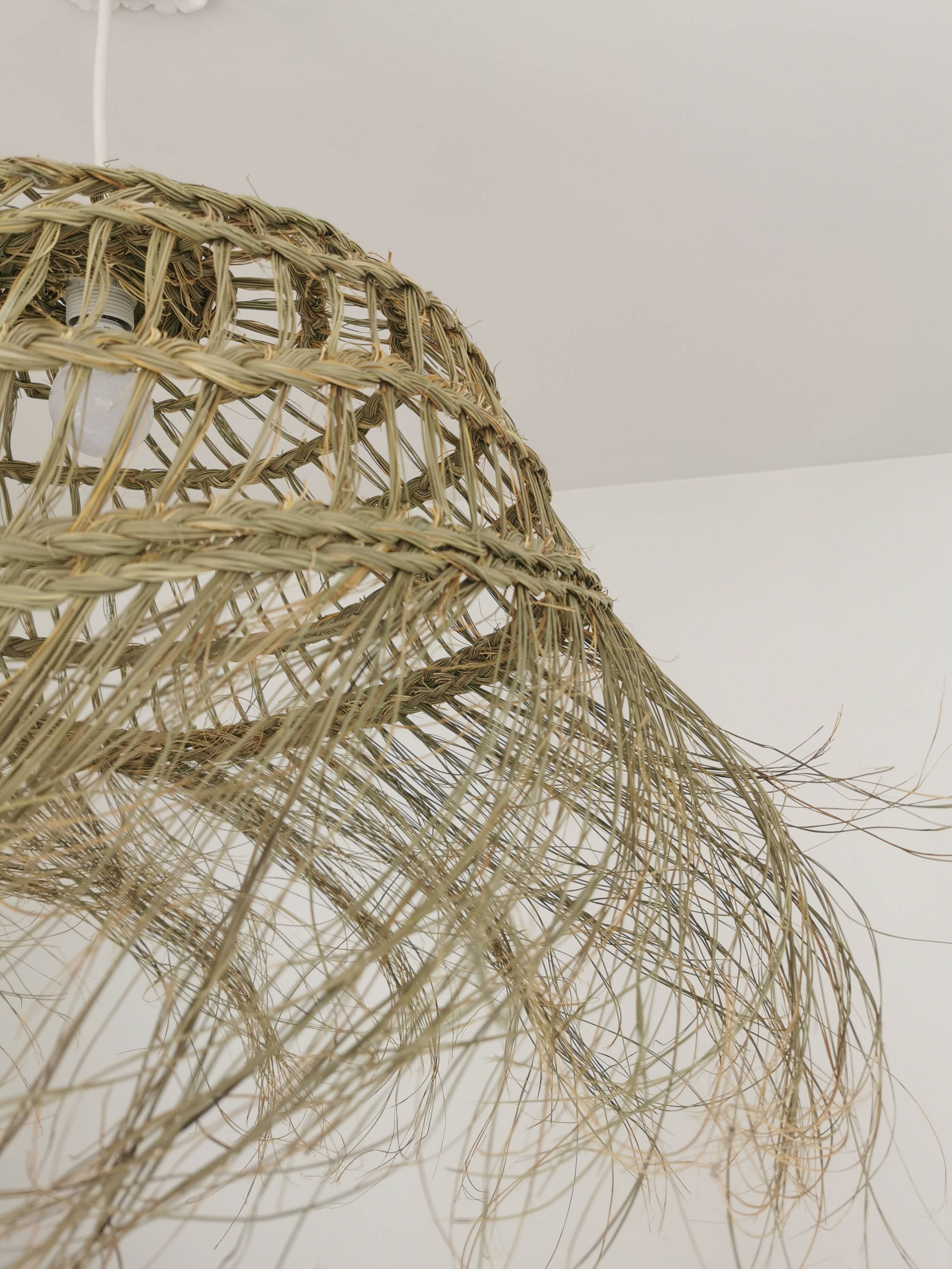 Suspension Doum in braided half – 30×60 cm – Handmade Moroccan production