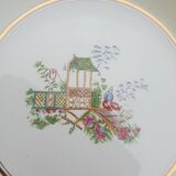 Set 12 plates Gien 1960 Japanese gardens variations in minor yellow