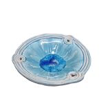 Corbeille à fruits en céramique émaillée bleue, 21e siècle