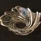 Clear crystal bowl burke wave empty pocket vintage art deco