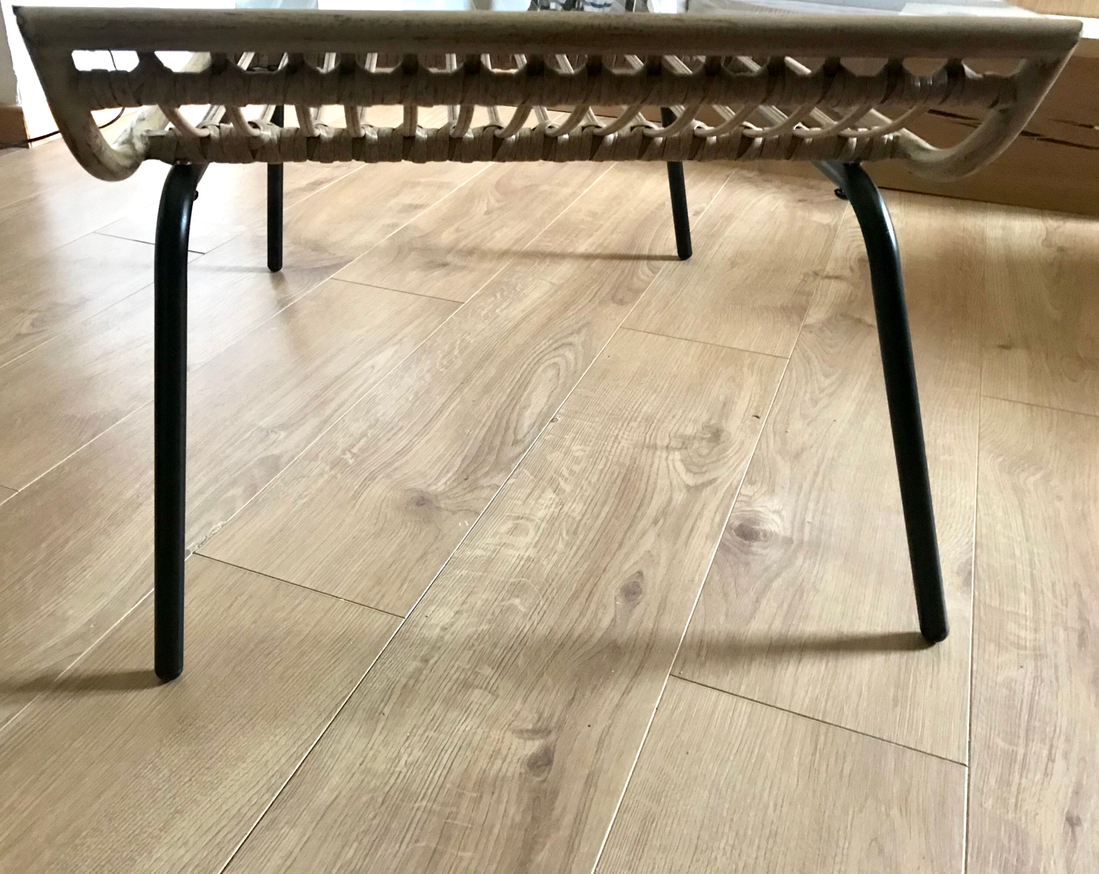 Coffee table, glass magazine holders