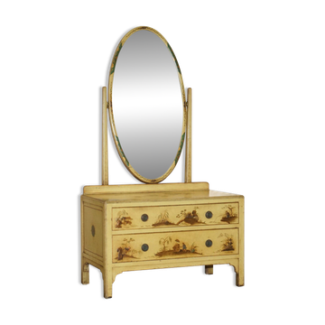 Vintage Chinoiserie Commode with Edwardian Style Mirror