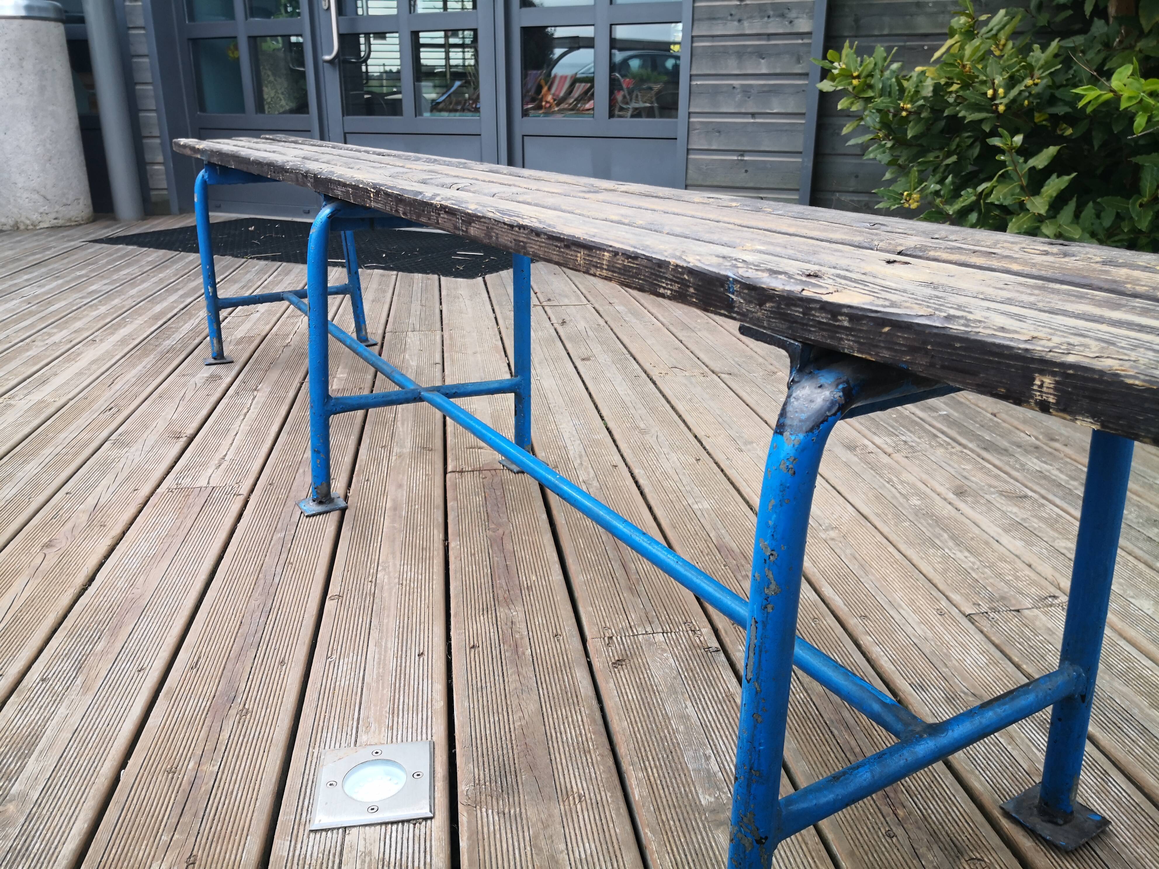 Vintage school locker room bench