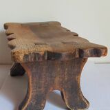 Old footstool in solid wood 19th century