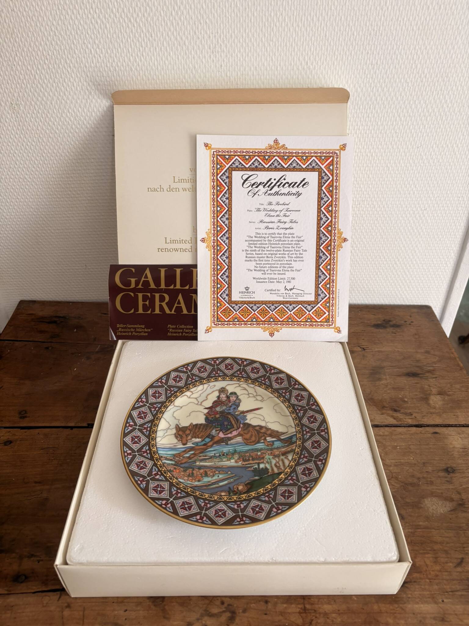 Plate fairy tales russian firebird firebird heinrich villeroy boch