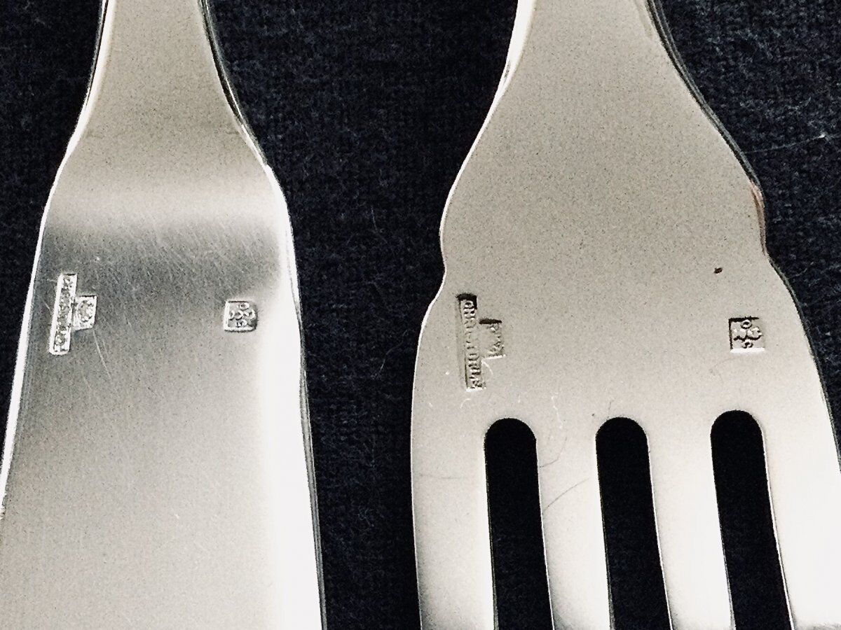 12 Christofle Fish Cutlery Model Cluny