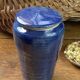 Glazed blue stoneware bonbonnière