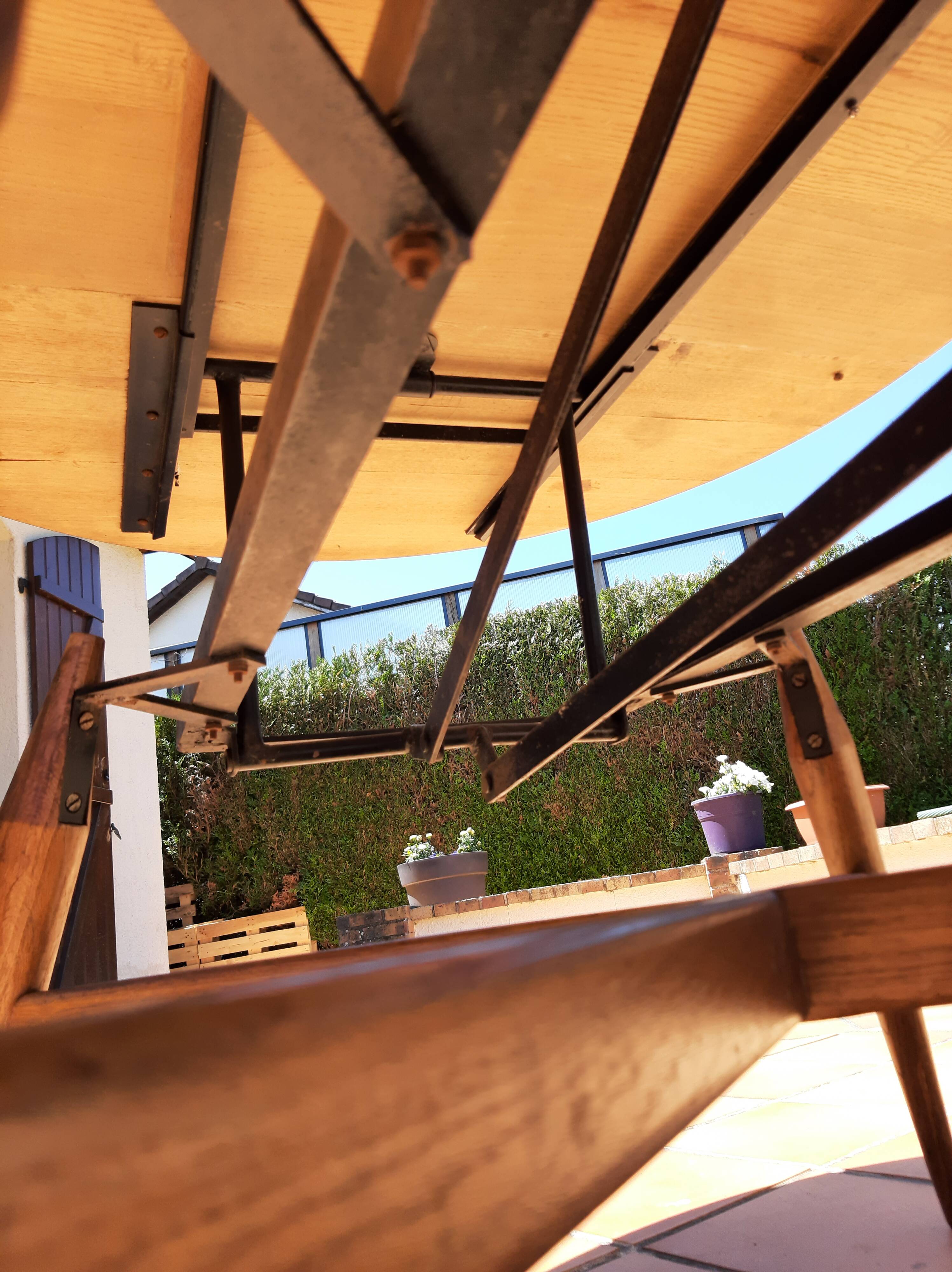 Vintage Scandinavian smorrebrod flip-up coffee table with system