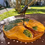 Ceramic cheese platter Vallauris, crow and tree, years