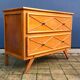 Commode vintage chêne et rotin