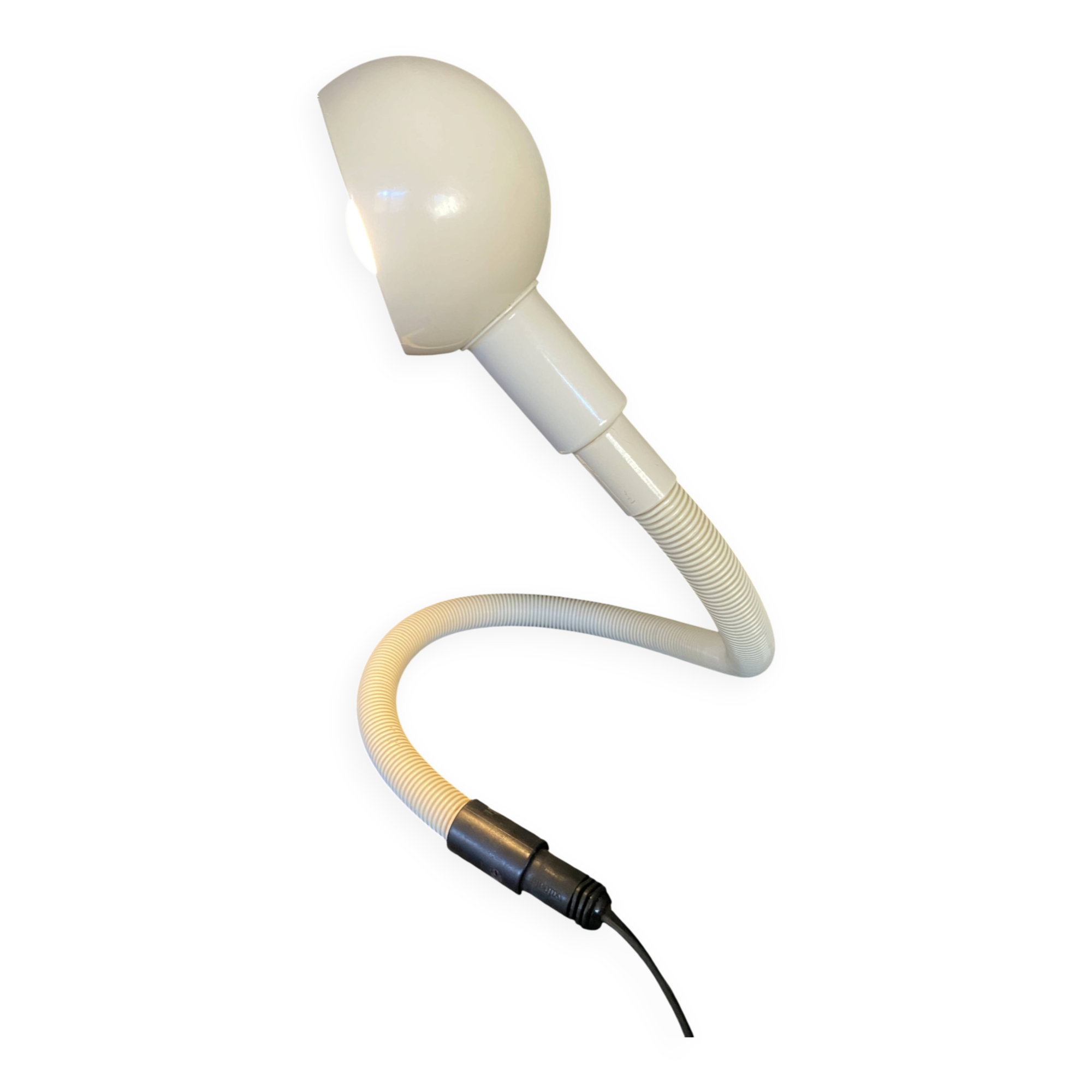Lampe blanche Hebi d’ Isao Hosoe pour Valenti blanc crème vintage 1970