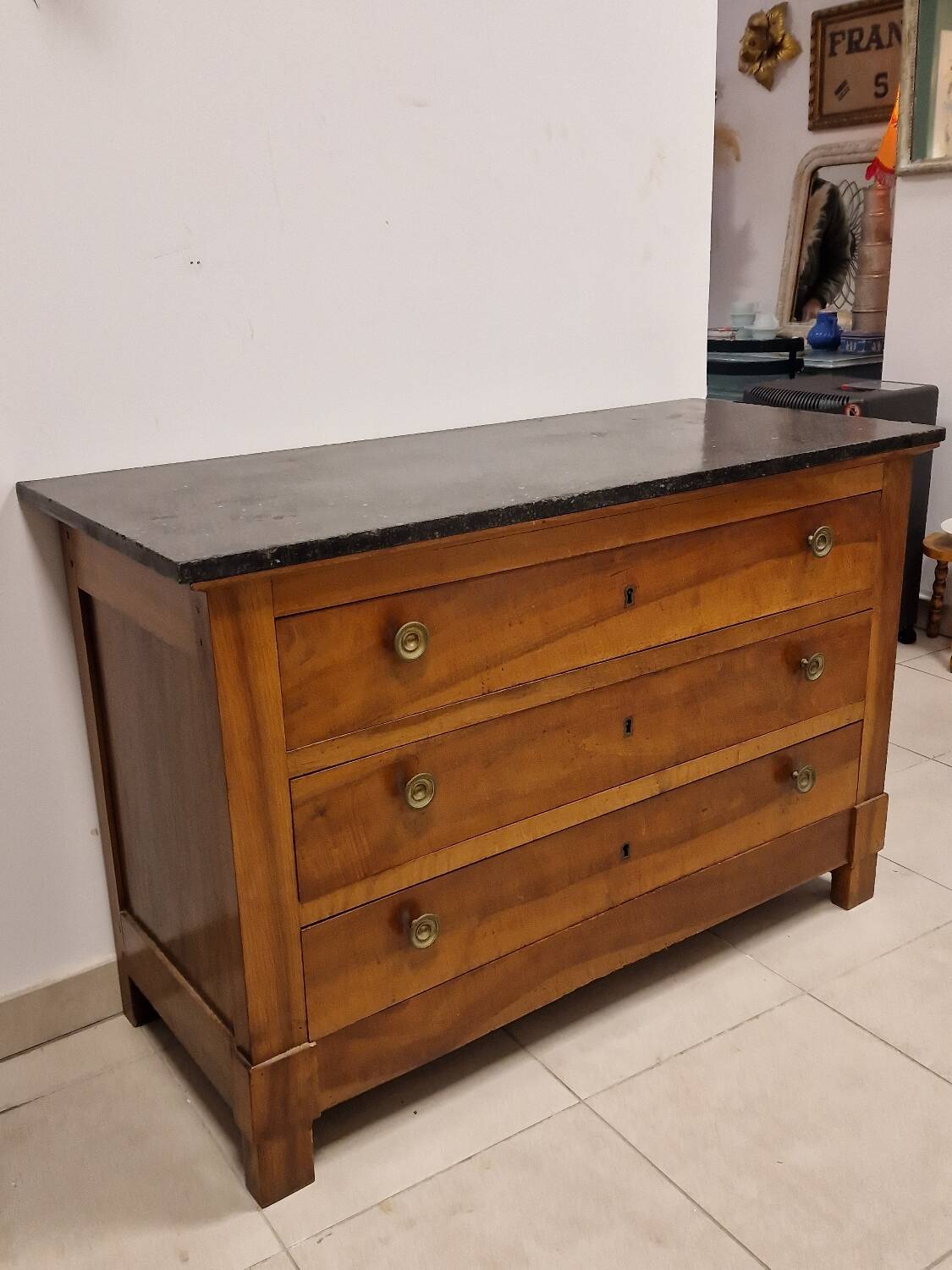 19th century walnut chest of drawers